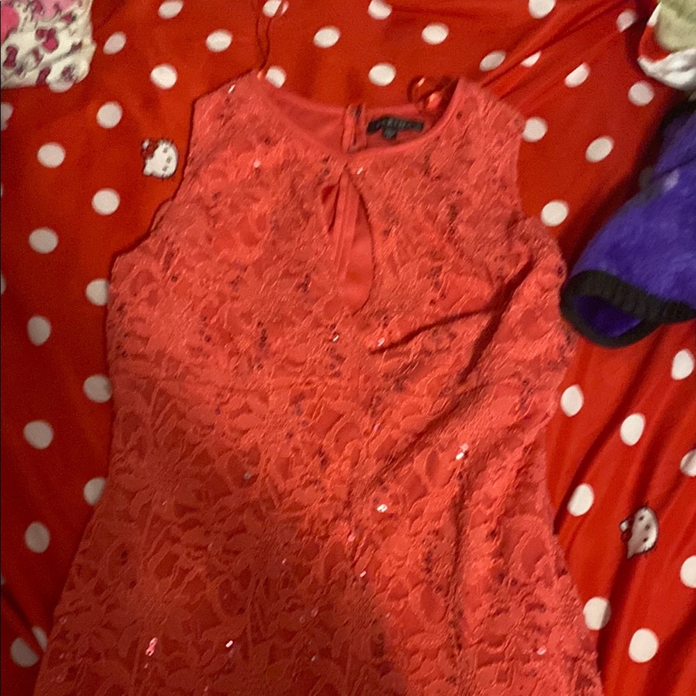 MARINA Coral Lace Dress